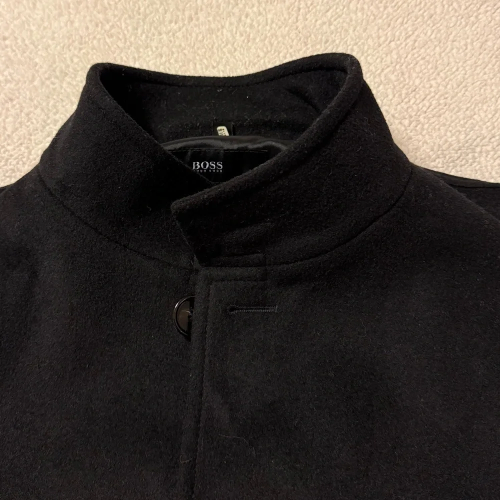 Hugo Boss Black Wool Cashmere Blend Over Coat  Shanty1 Slim Fit Classic Jacket